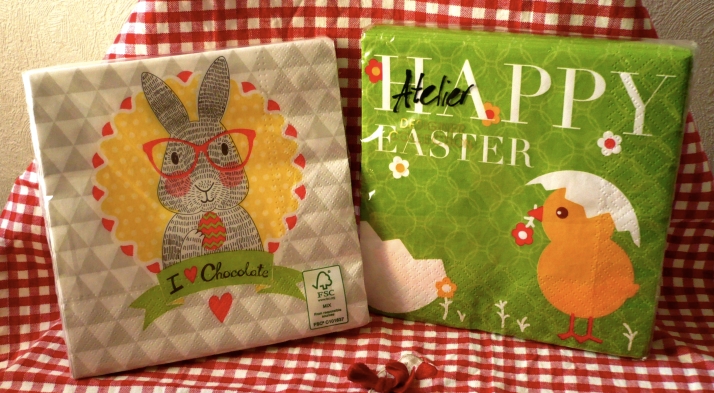 eurodif serviettes pâques poussin easter lapin rabbit